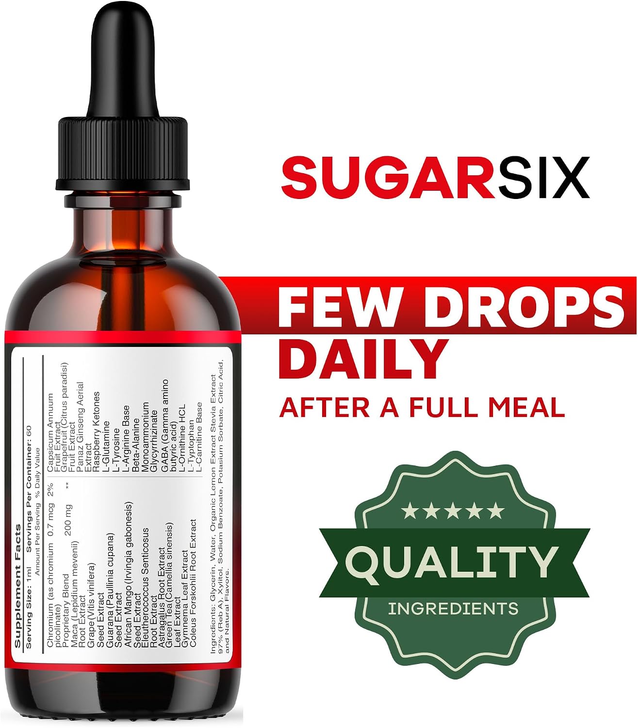 (5 Pack) Sugar Six Drops - SugarSix Support Formula, 5 Bottles - görsel 4