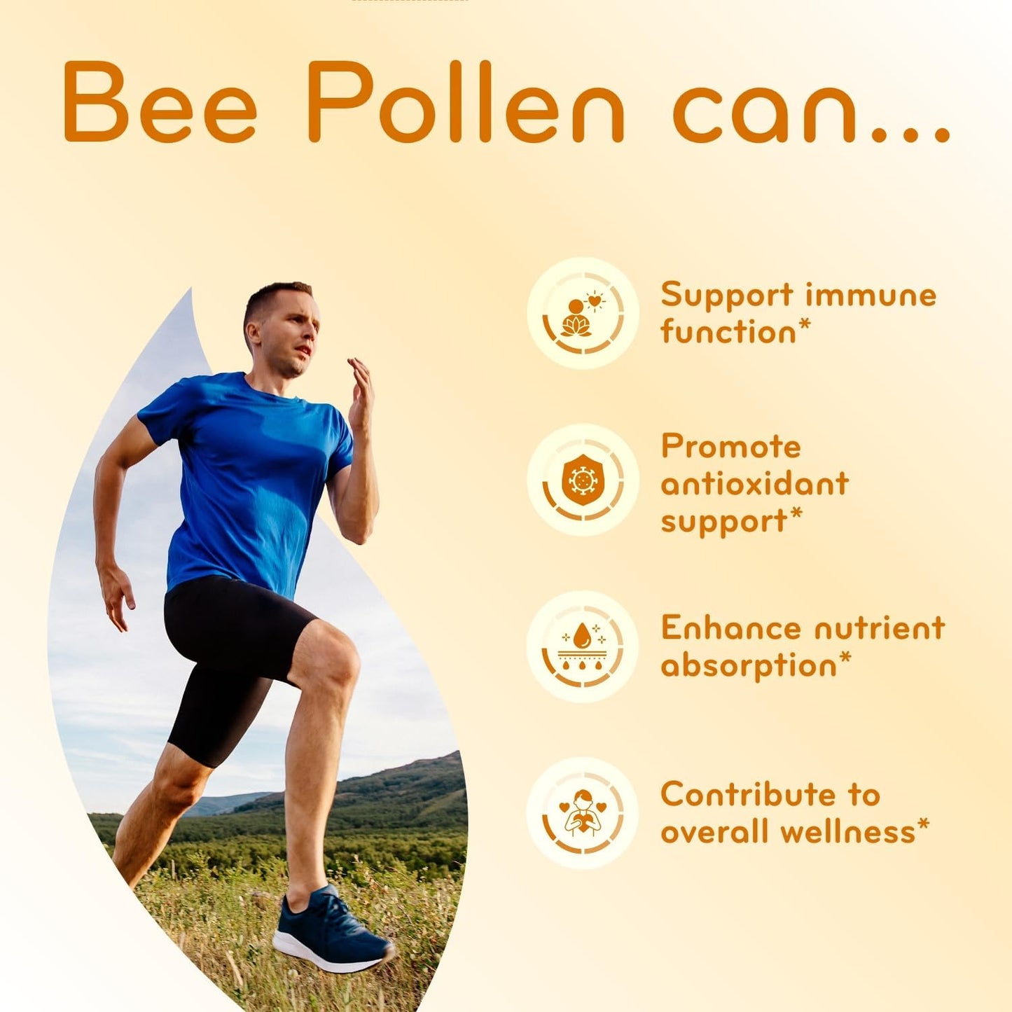 High Strength Bee Pollen Supplement - Natural Superfood with Vitamins Minerals Antioxidants - 1500mg Serving (200 Capsules) - görsel 6