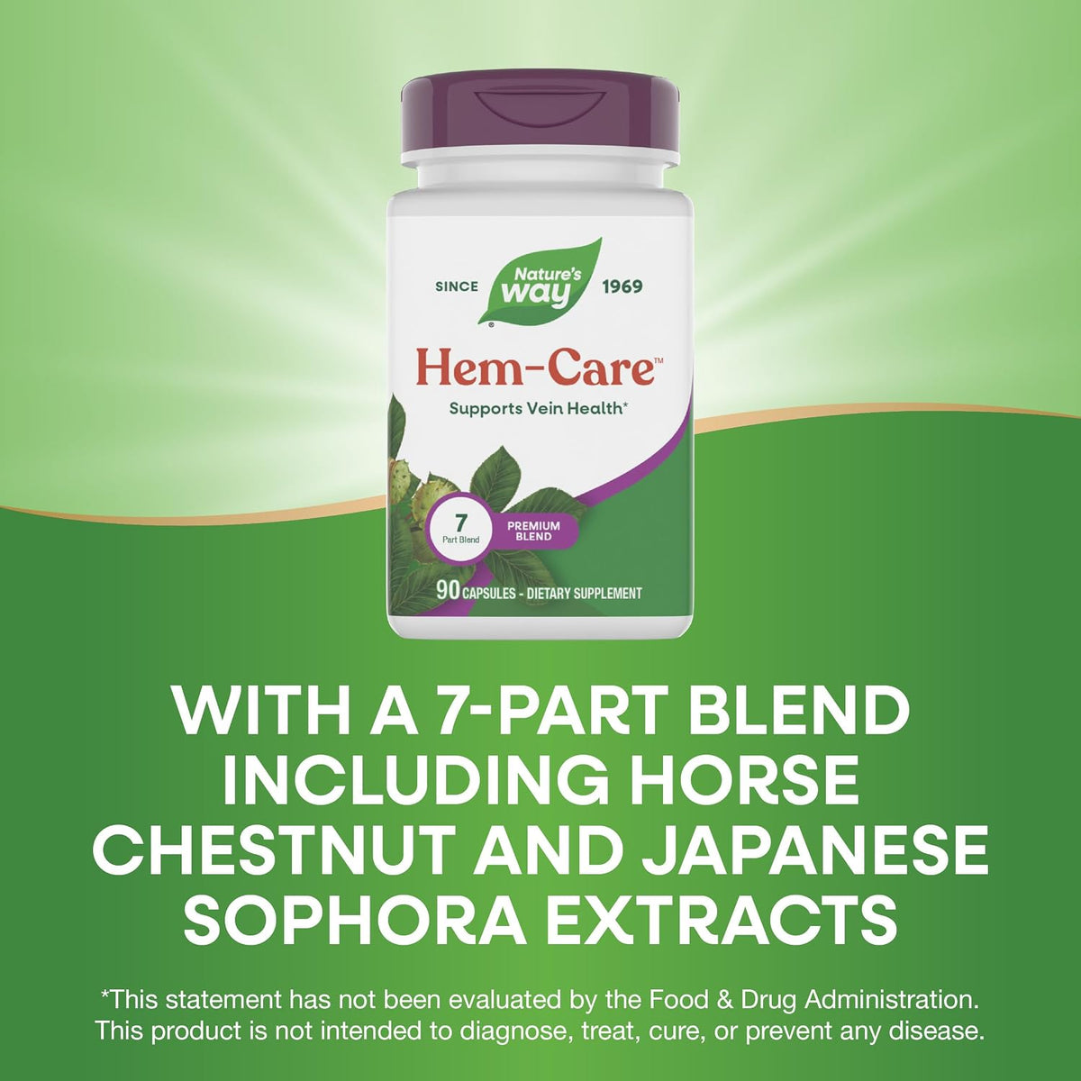 Nature's Way Premium Hem-Care – Vein Health Supplement with Vitamins C & E, Horse Chestnut Extract & Japanese Sophora – 90 Capsules - görsel 4