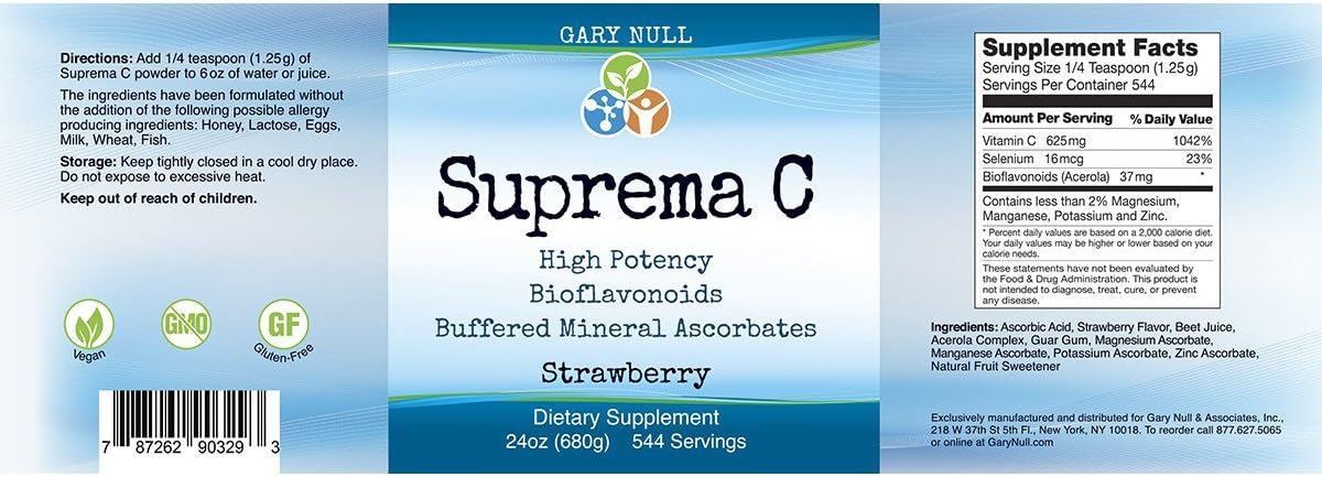 Gary Null's Suprema C Strawberry Powder - görsel 2