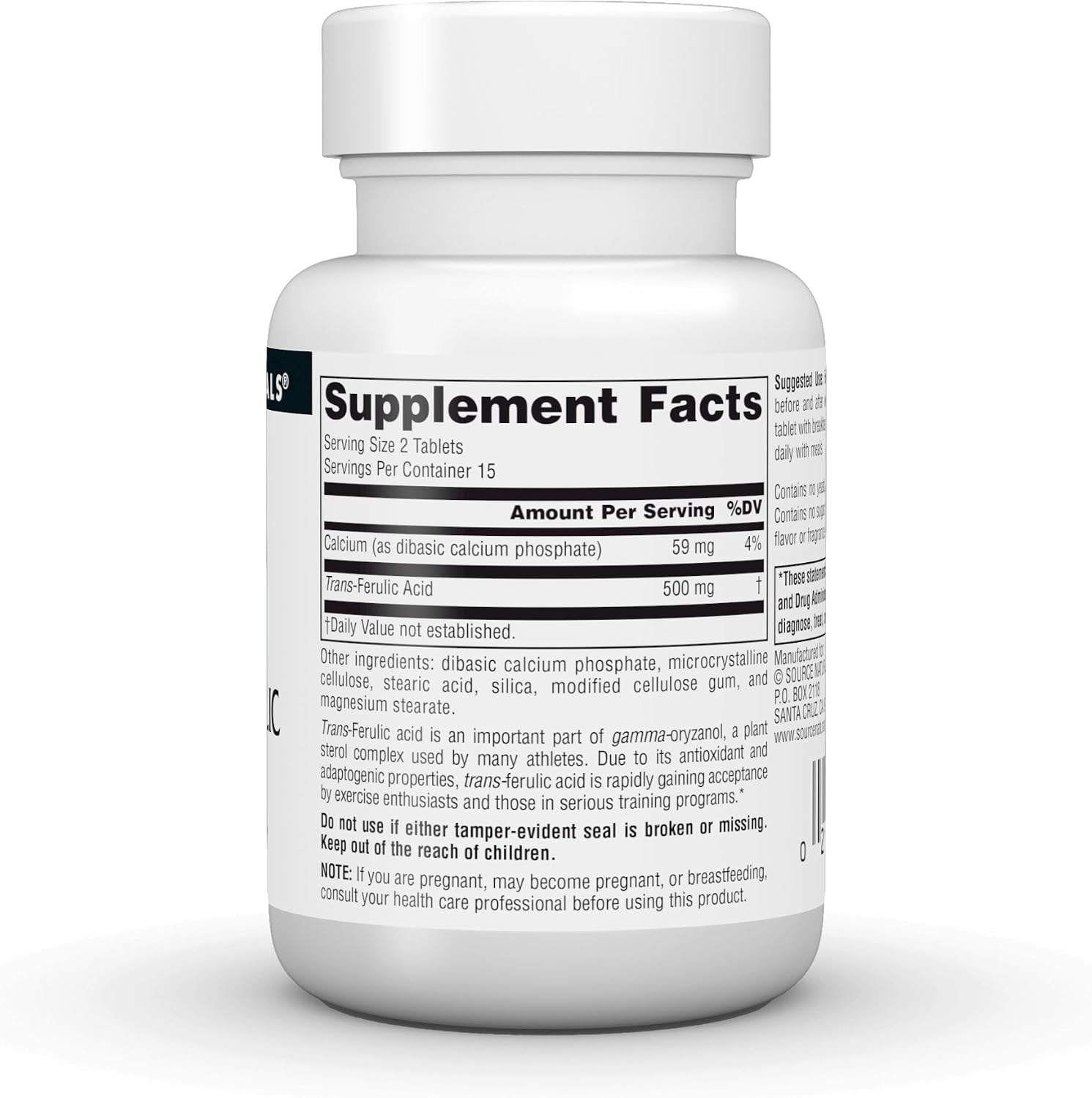 Source Naturals Athletic Series, Trans-Ferulic Acid, Antioxidant Support - 250 mg - 30 Tablets - görsel 3