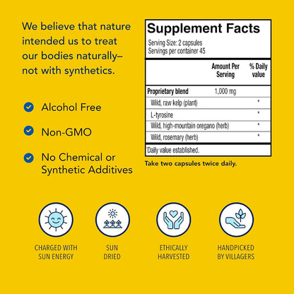 NORTH AMERICAN HERB & SPICE Thyroset - Wild Kelp & Herbs Thyroid Support - 90 Capsules