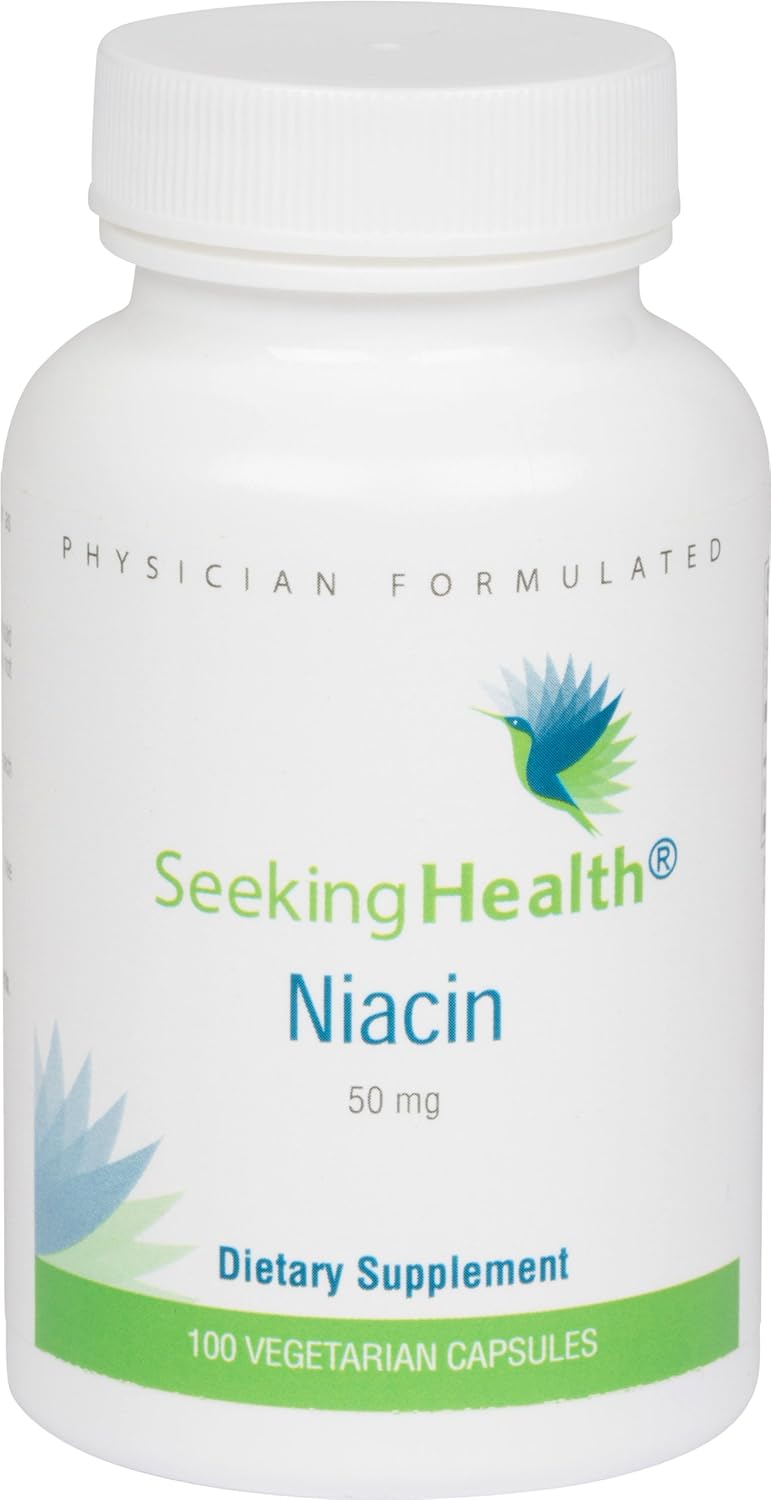 Seeking Health Niacin - 50 mg, 100 Capsules - Bio-available Vitamin B3 for Energy & Skin Health - görsel 1