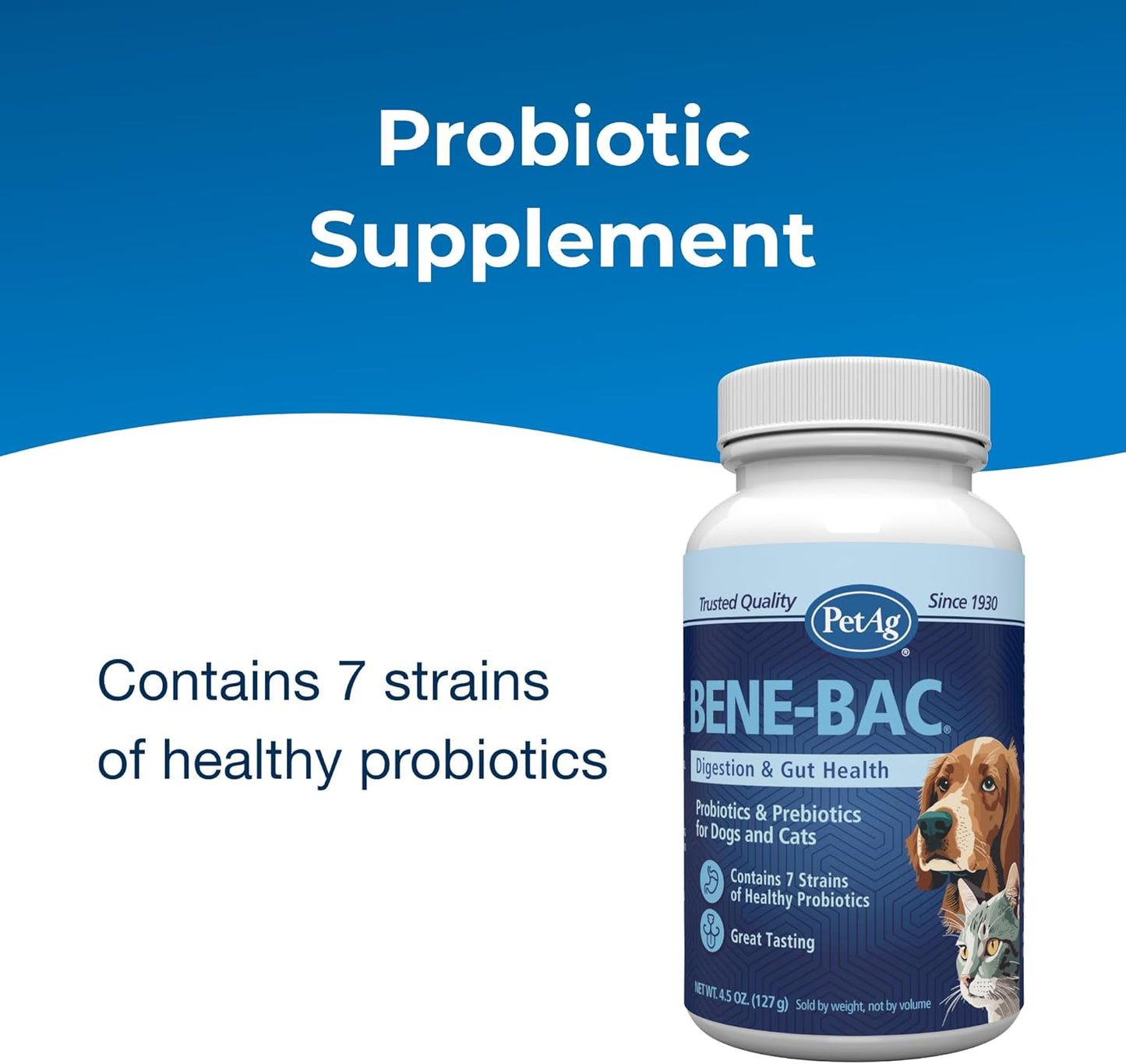 PetAg Bene-Bac - 127g Powder - Probiotics for Dogs, Cats, Exotic & Wildlife Mammals - görsel 3