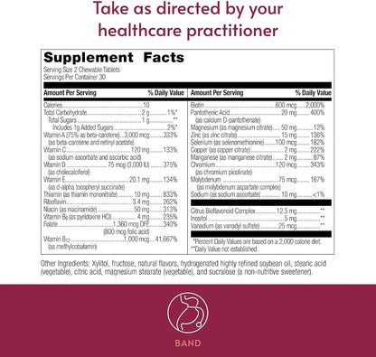 Bariatric Advantage Chewable Essential Multivitamin Without Iron - Berry - 60 Tablets