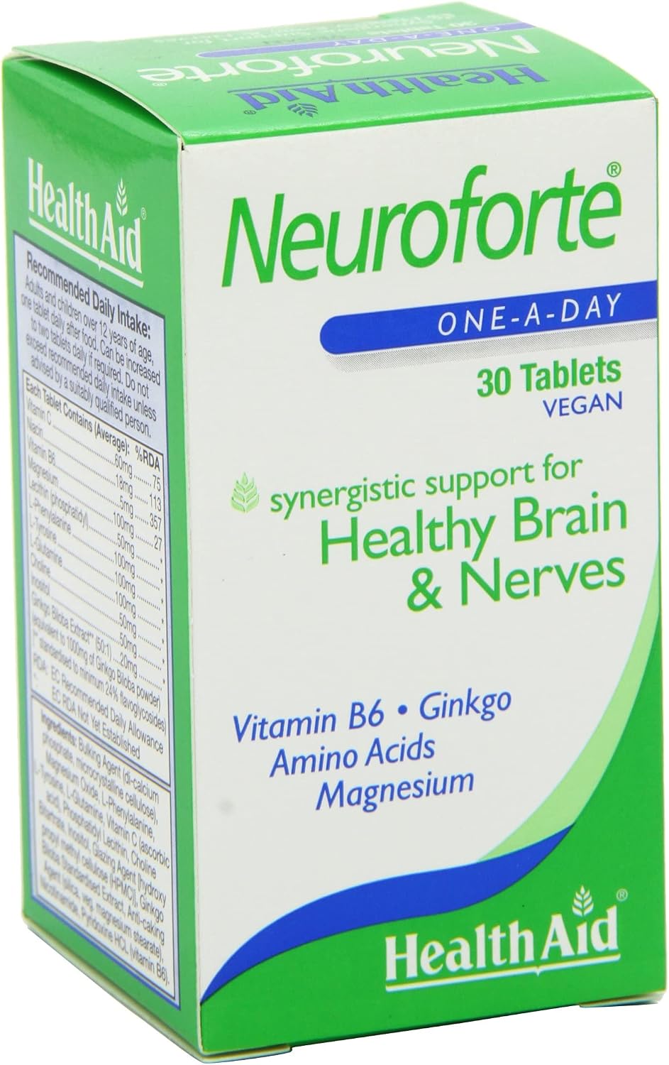 Health Aid NeuroForte - B Vitamin Complex with Amino Acids, 30 Tablets - görsel 6
