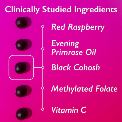 Hormone Balance Gummies for Women - Hormonal Harmony for Mood, Energy & Bloating - PMS, Perimenopause & Menopause Support - Red Raspberry Leaf & Black Cohosh - 60 Gummy Supplements