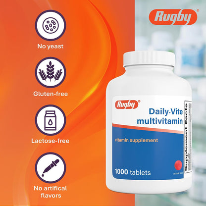 Rugby Daily-Vite Multivitamin Tablets - 1000 Count