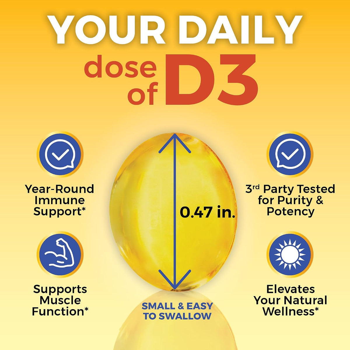 Viva Naturals Vitamin D3 5000 IU Softgels, 360 Count – For Bone & Immune Health - görsel 6
