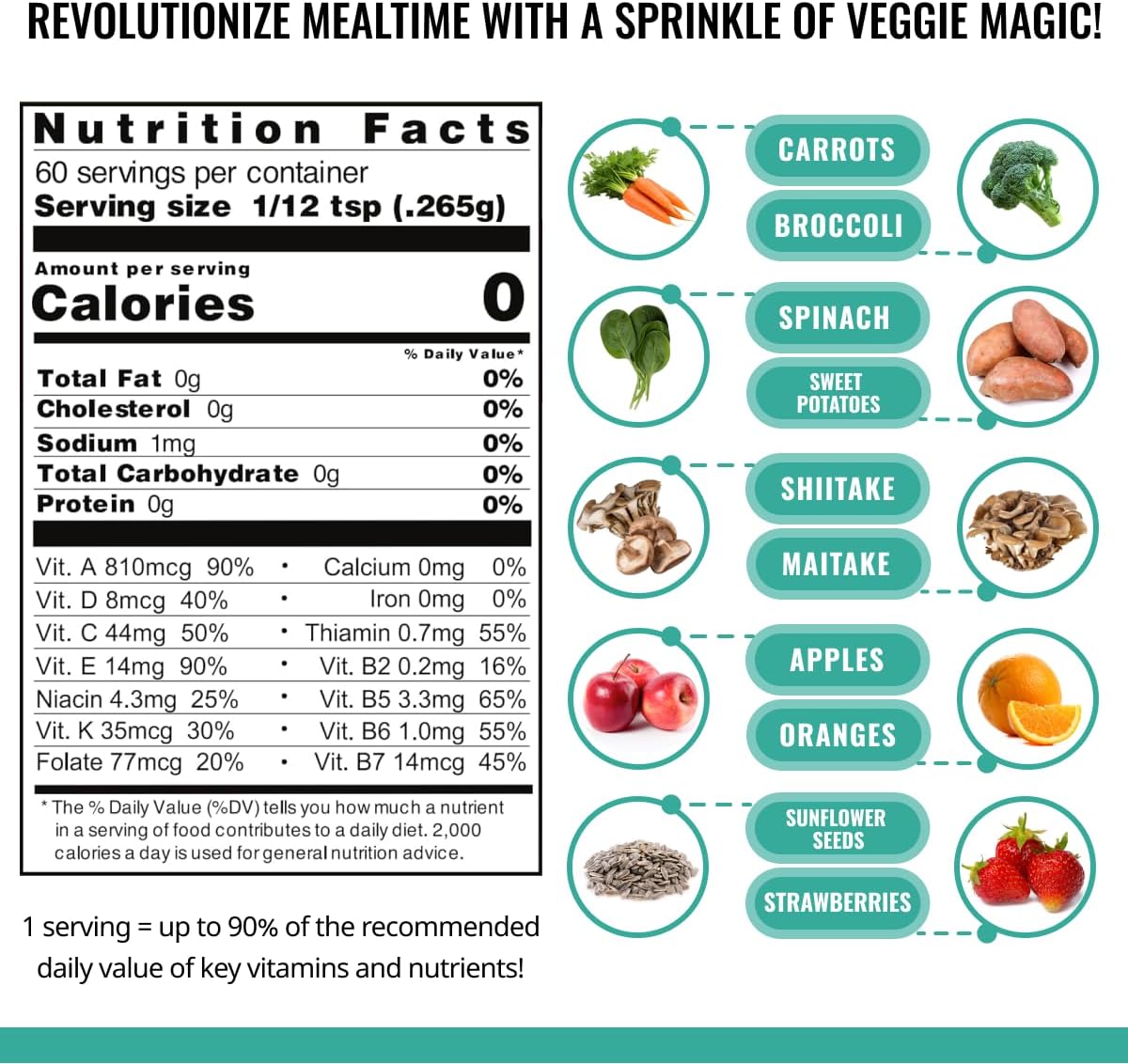 ENOF Organic Fruit and Vegetable Powder, 60 Servings - görsel 3