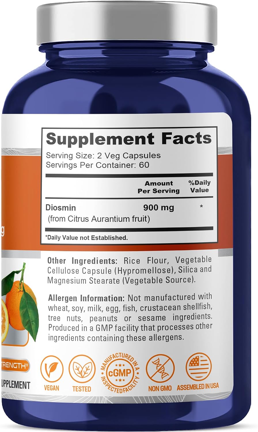 NusaPure Diosmin 900mg per Serving - 120 Vegan Capsules (Non-GMO) - görsel 2