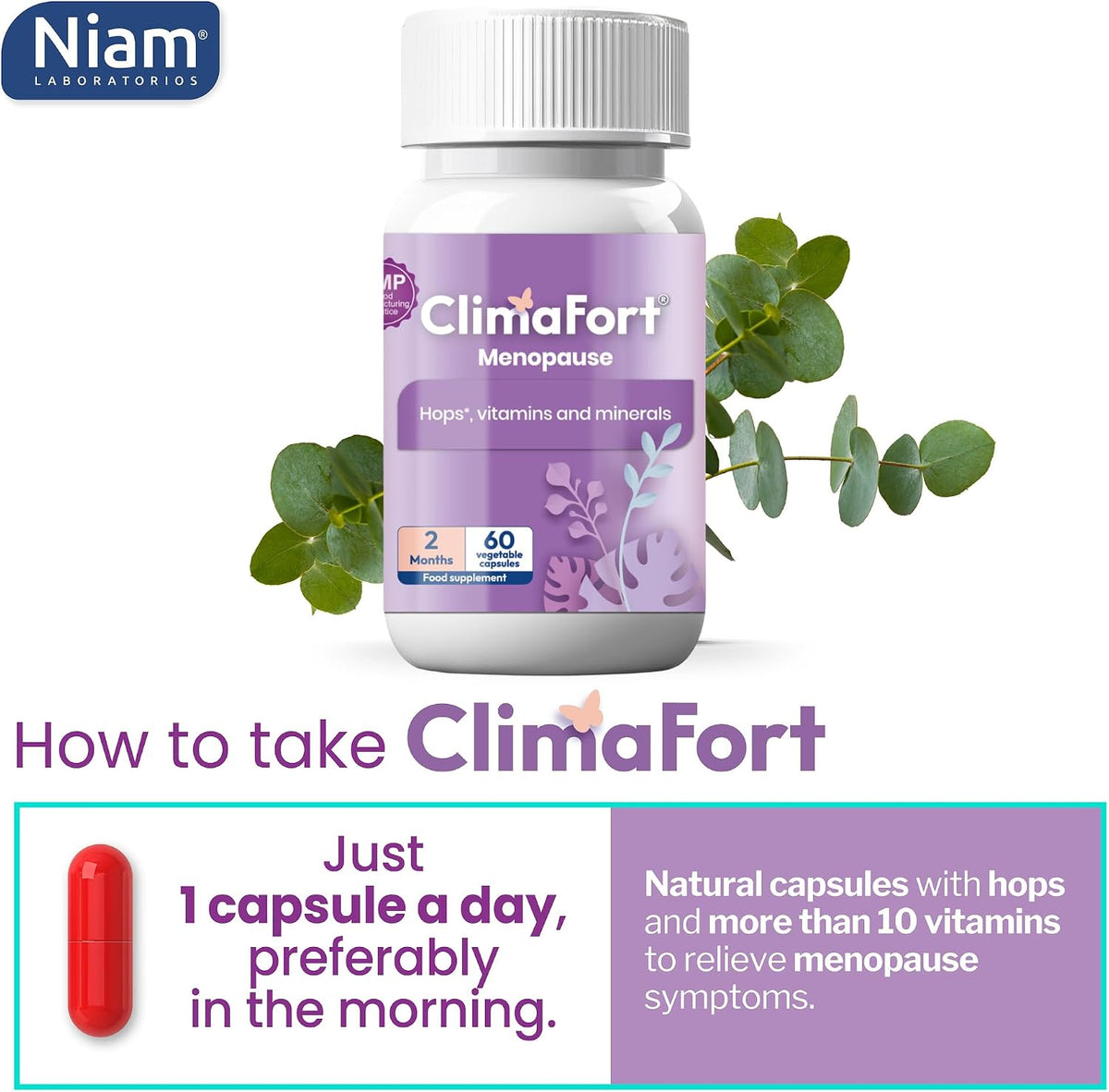 Climafort Menopause Support Capsules – 60-Day Supply | With Hops, Vitamins & Minerals - görsel 6