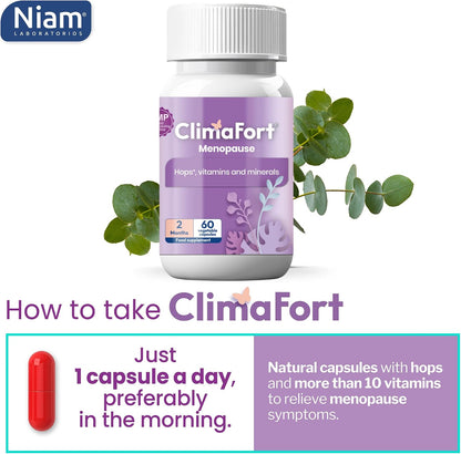 Climafort Menopause Support Capsules – 60-Day Supply | With Hops, Vitamins & Minerals