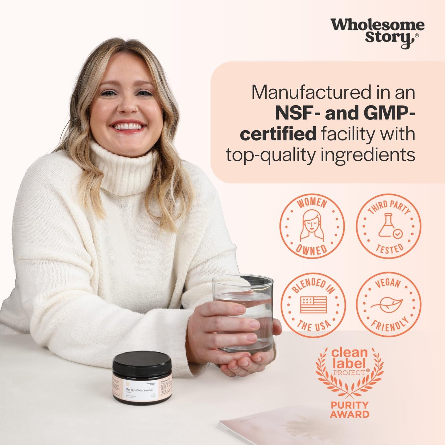 Wholesome Story Myo-Inositol & D-Chiro Inositol Powder - 40:1 Ratio, 90 Servings - görsel 6