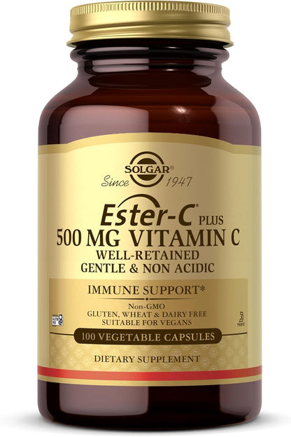 Solgar Ester-C Plus 500 mg Vitamin C (Ascorbate Complex), 100 Vegetable Capsules