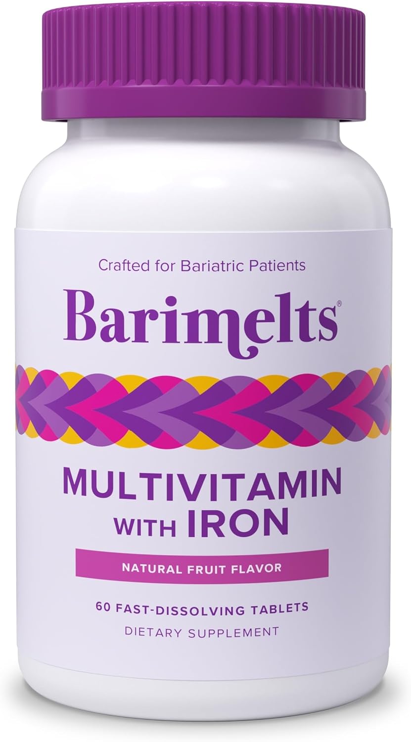 BariMelts Bariatric Multivitamin with Iron, 60 Fast-Dissolving Tablets (1-Month Supply), Sugar-Free Bariatric Vitamins for Women, Natural Fruit Flavour - görsel 1