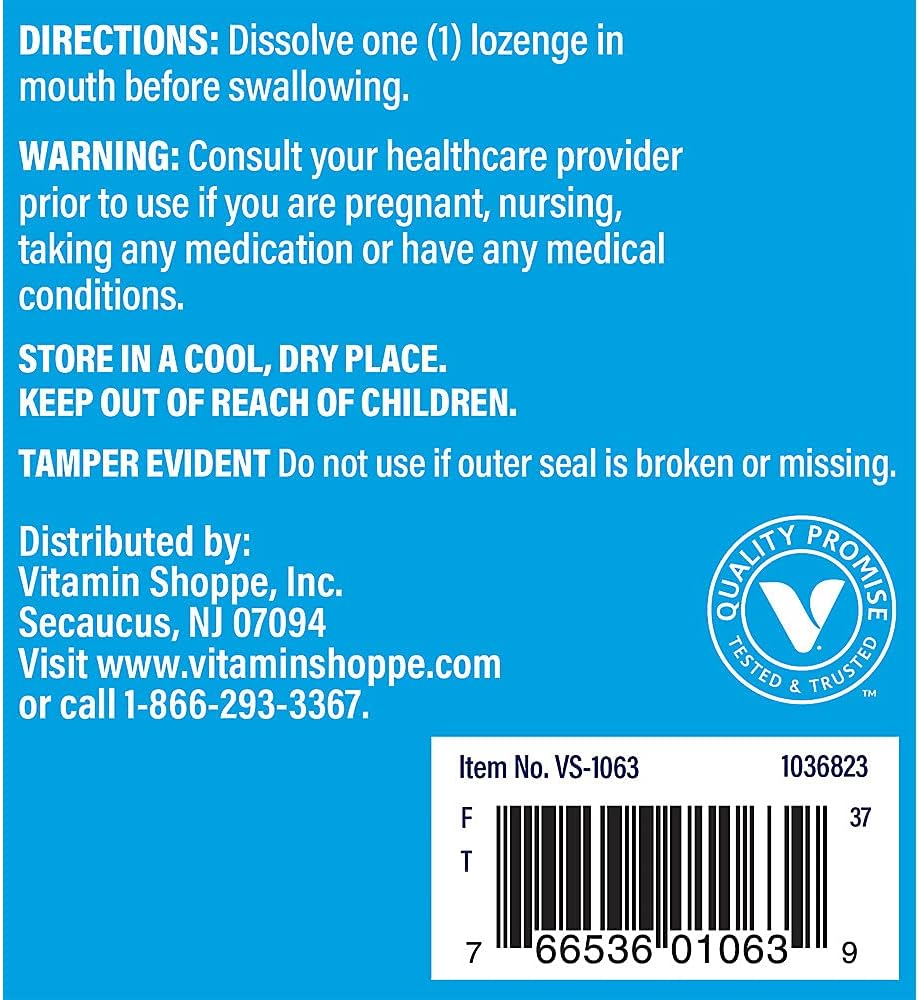 The Vitamin Shoppe Vitamin B12 1000mcg Dissolvable Lozenges – 300 Lozenges - görsel 3