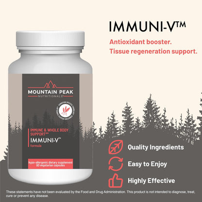 Mountain Peak Nutritionals Immuni-V – Immune System and Whole Body Support Supplement – Natural Antioxidant Blend with Humic Acid, Olive Leaf and Elderberry (60 Vegetarian Capsules)