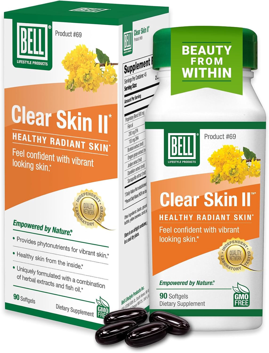 Bell Clear Skin II - Omega-3 & Herbal Supplement for Healthy Skin - görsel 1