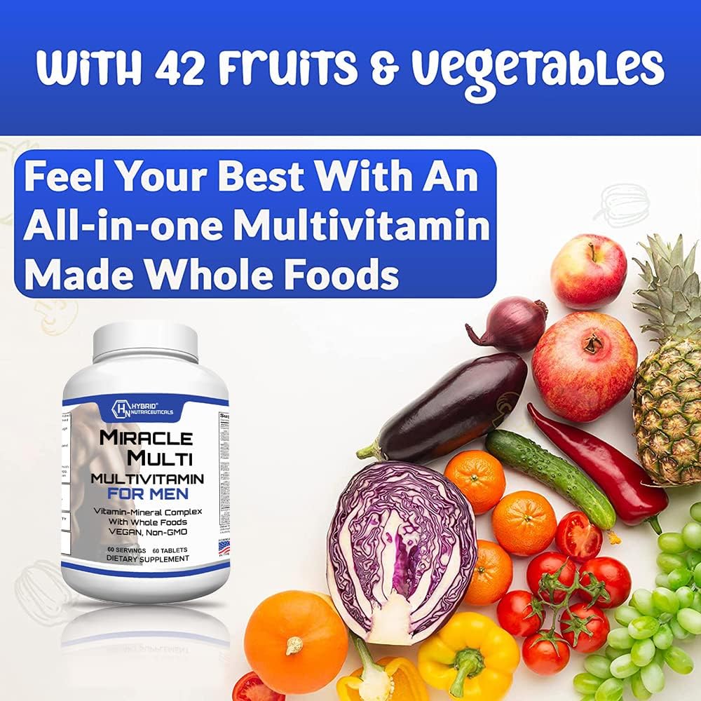 MiracleMulti Performance Blend Men's Multivitamin - with Probiotics, Superfood Enzyme Blend, Non-GMO, 60-Day Supply - görsel 5