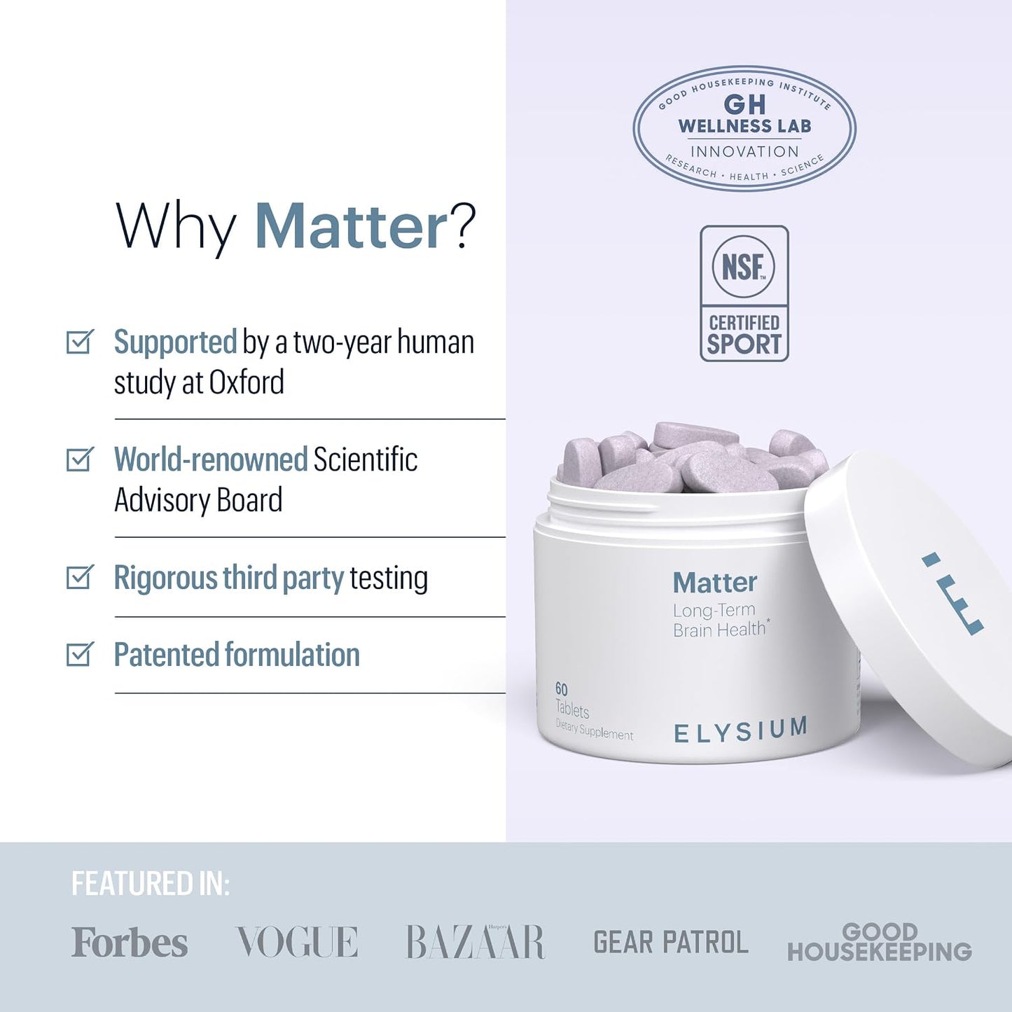 ELYSIUM Matter – Brain Health Supplement with Omega-3 DHA & Vitamins for Memory and Focus (30 Servings) - görsel 5