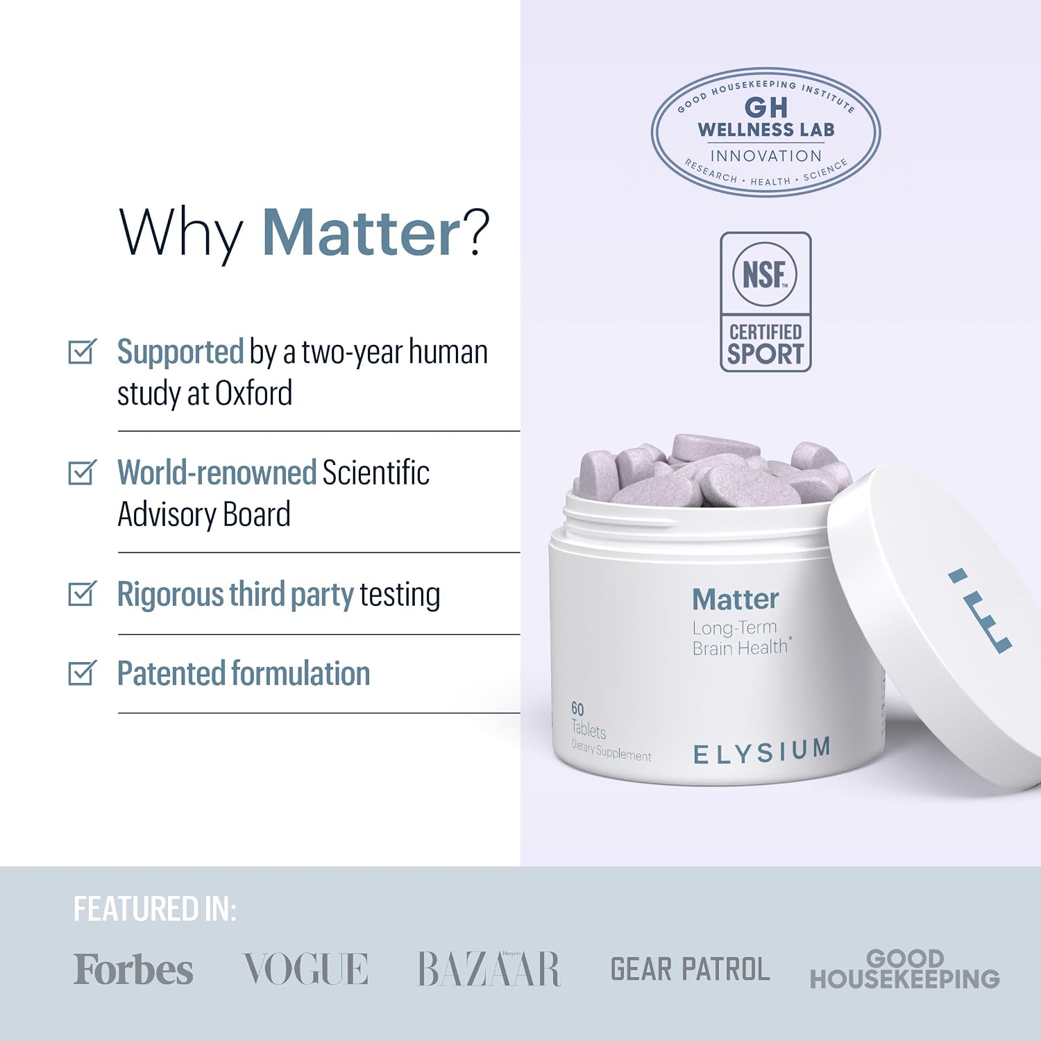 ELYSIUM Matter – Brain Health Supplement with Omega-3 DHA & Vitamins for Memory and Focus (30 Servings) - görsel 5