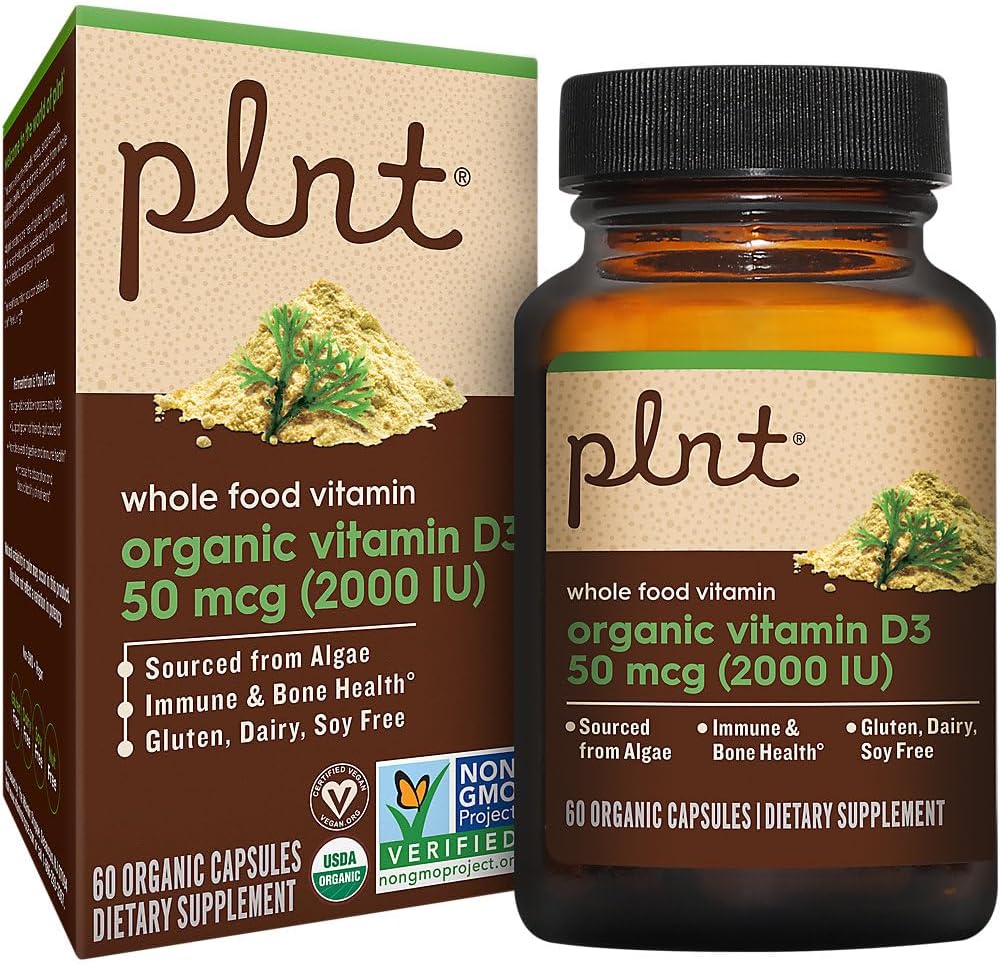 Vitamin D3 50 mcg (2,000 IU) - Whole Food Vitamin D - 60 Organic Capsules by plnt - görsel 8