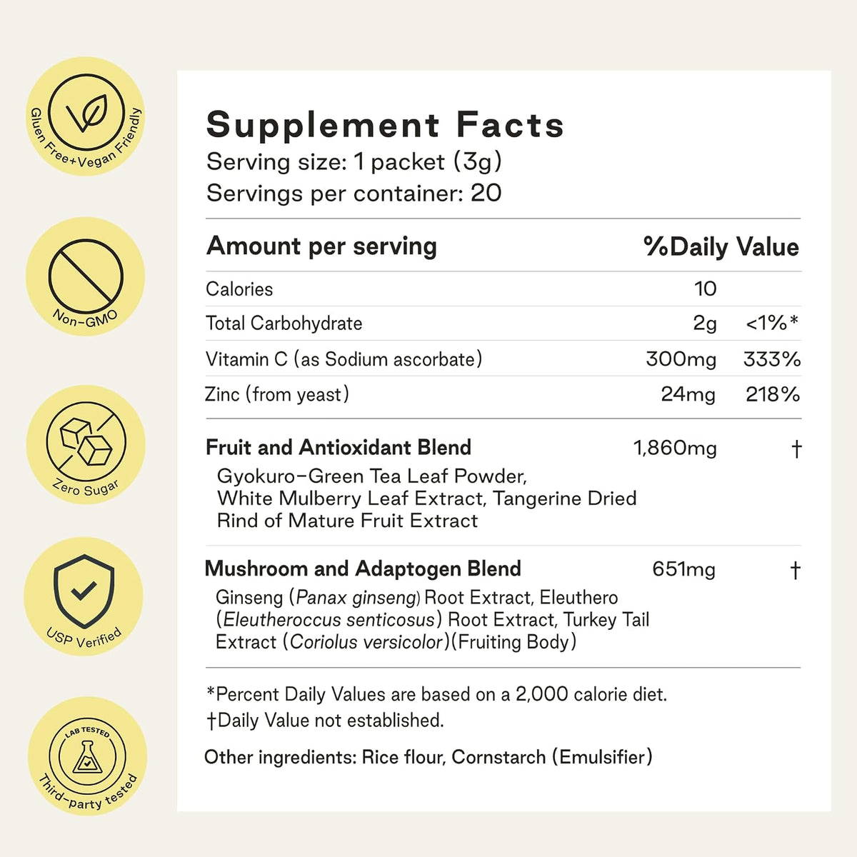 NOOCI Energy + Immunity: Natural Herbal Energy Supplement Powder with Ginseng & Turkey Tail Mushroom - görsel 8