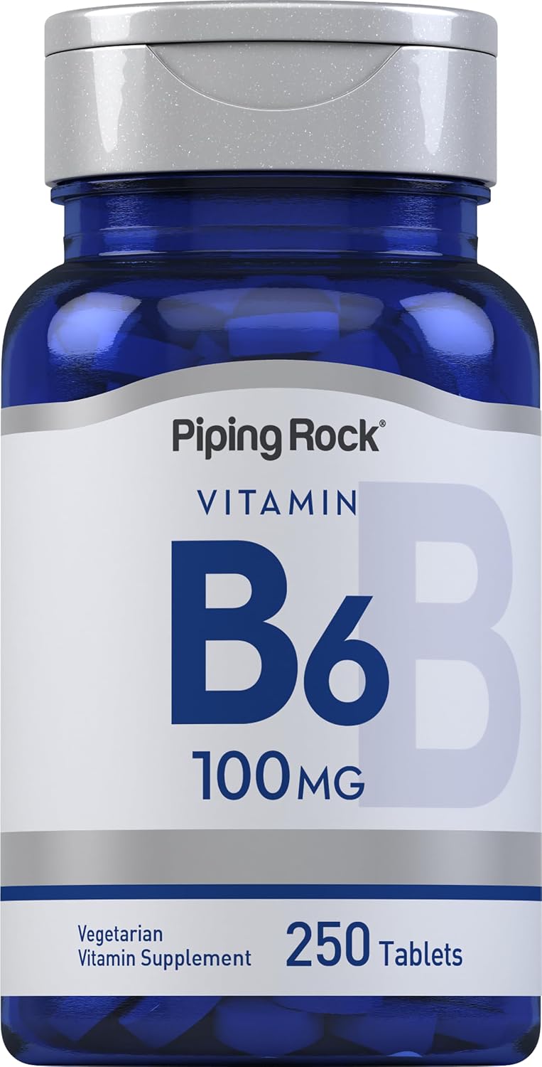 Piping Rock Vitamin B6 100mg Tablets – 250 Tablets - görsel 1