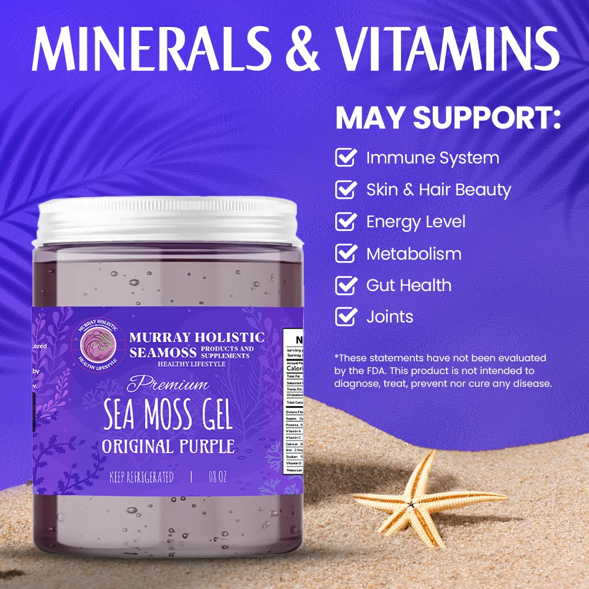 Organic Raw Purple Chondrus Crispus (Irish Moss) Sea Moss Gel - 227 g - görsel 3