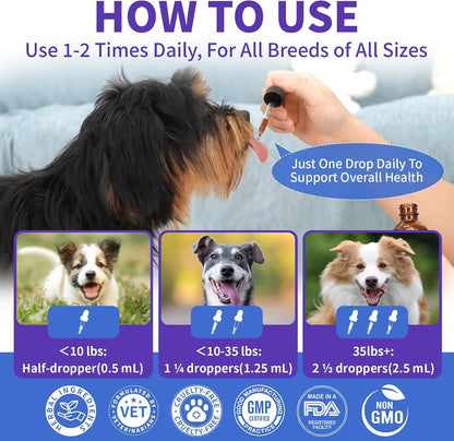 WEALLIN Dog Cough Treatment Support for Dogs - Natural Herbal Drops for Cough, Throat Soothing - 60 ml