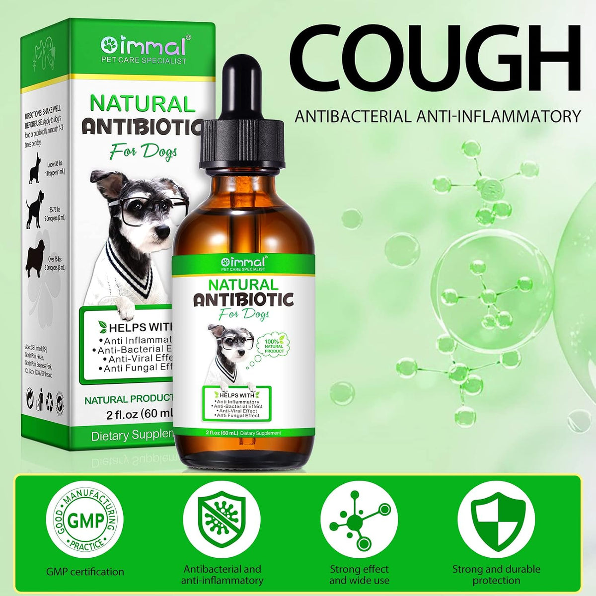 ALIVO Natural Antibiotics for Dogs - Supports Allergy and Itch Relief, Dog Multivitamin, Bacon Flavour - 60ml x 2 - görsel 3