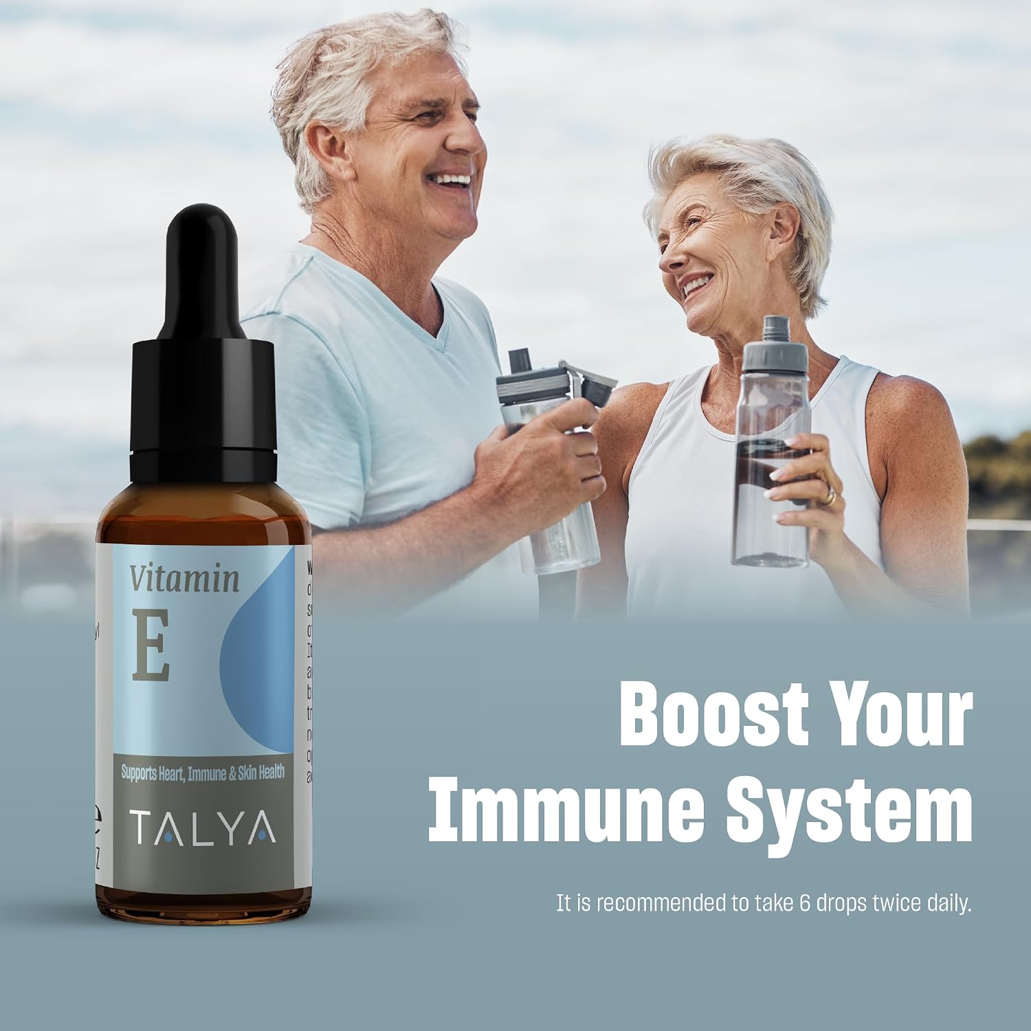 TALYA Vitamin E Liquid Drops 10 ml | Immune & Skin Health | for Scars | Glass Dropper Bottle | Vegan, Non-GMO, Supplement - görsel 5