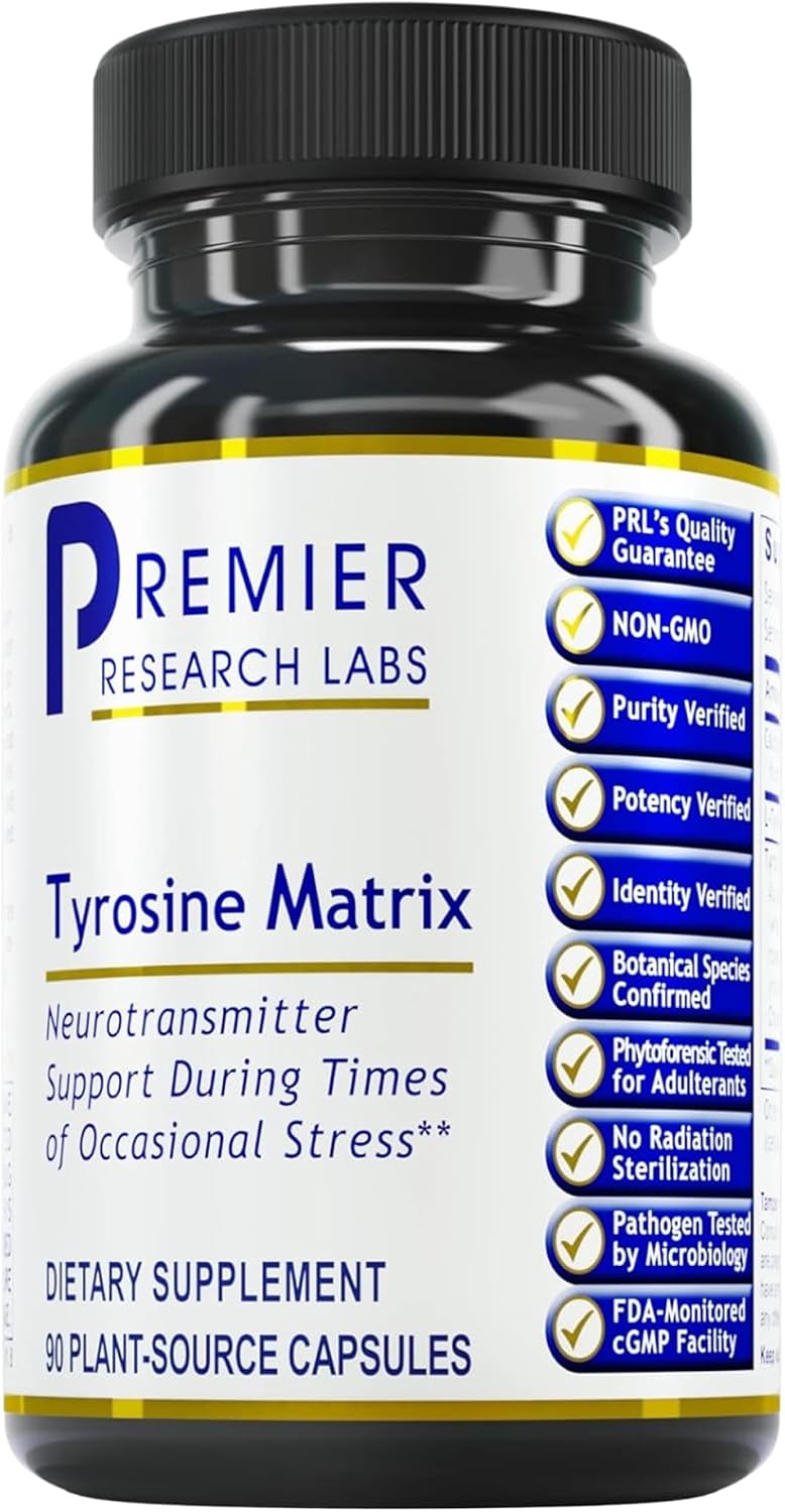 Premier Research Labs Tyrosine Matrix – L-Tyrosine Supplement with Rhodiola & Red Algae, 90 Capsules - görsel 1