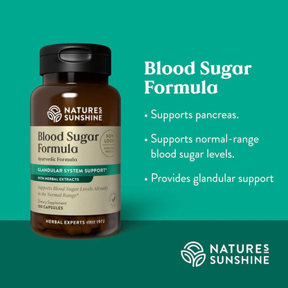 Nature's Sunshine Blood Sugar Formula, 100 Capsules