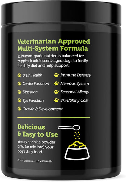 LifeStages Pet Nutrition Stage 1: Puppy Formula 0-3 Years – Powder Supplement for Weight Gain, Muscle and Joint Development, Healthy Skin and Coat