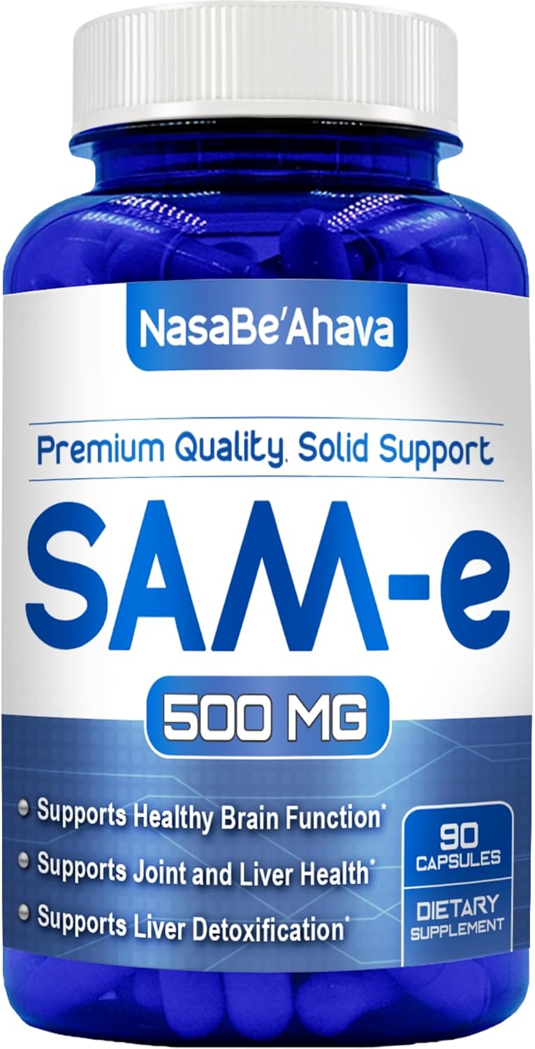 SAM-e 500mg Supplement – S-Adenosyl-L-Methionine for Mood & Bone Support, 90 Capsules - görsel 1