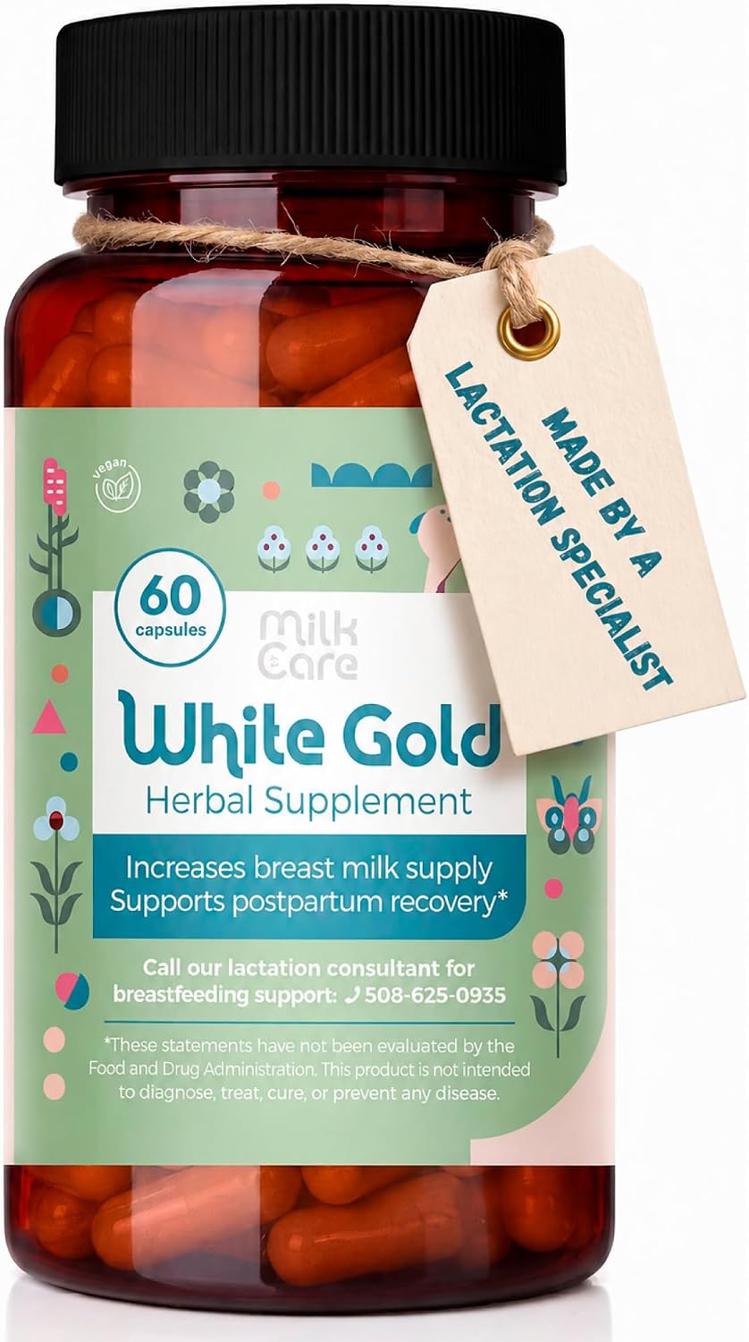 White Gold Lactation Supplement – Fenugreek-Free with Dong Quai, Shatavari & Milk Thistle – IBCLC-Formulated – 60 Vegan Capsules - görsel 1