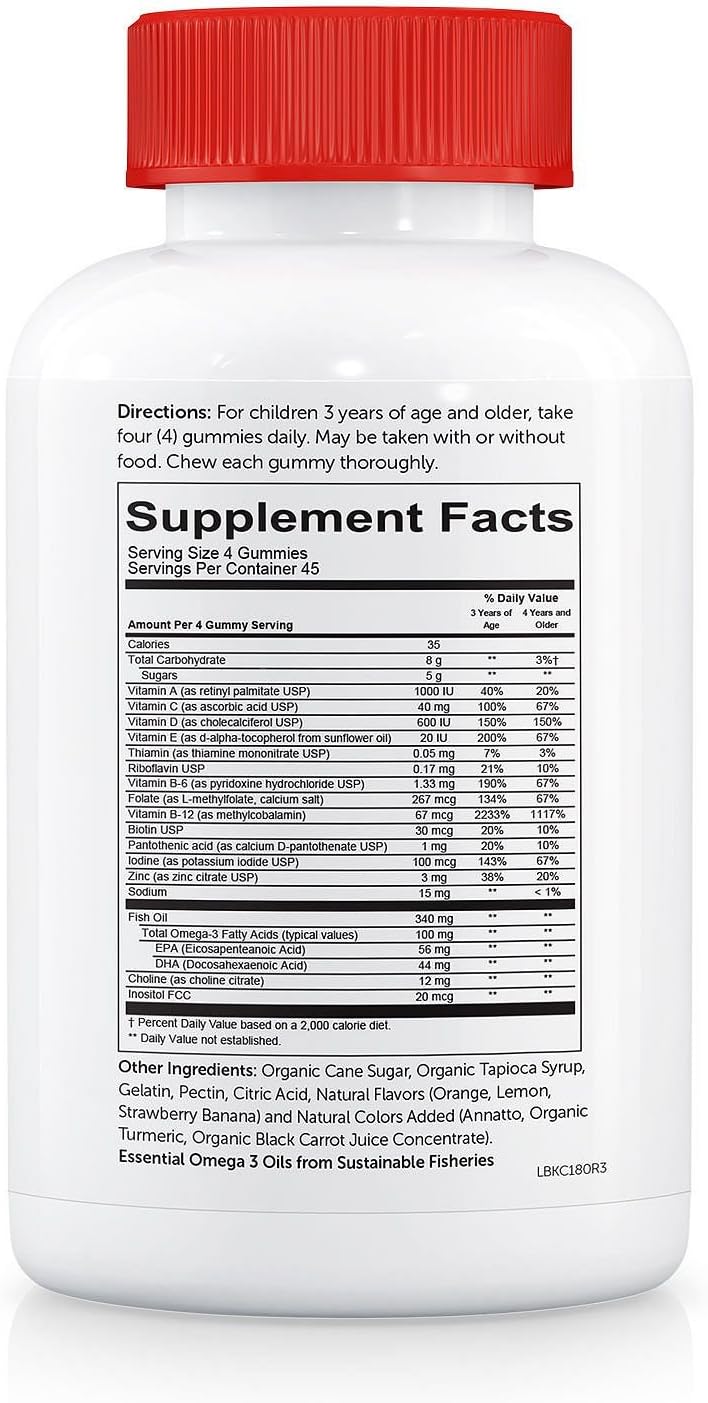SmartyPants Kids Complete Daily Gummy Vitamins with Omega-3 - 180 Gummies - görsel 2
