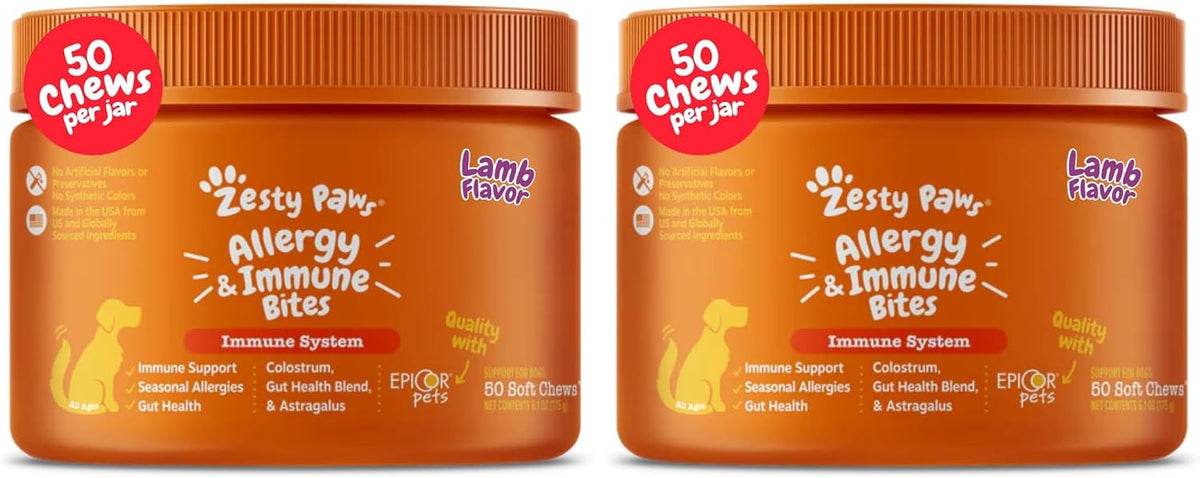 Zesty Paws Puppy Allergy Immune Bites – Dog Allergy Chews with Probiotics for Itchy Skin and Ears, Lamb, 90 Count - görsel 10