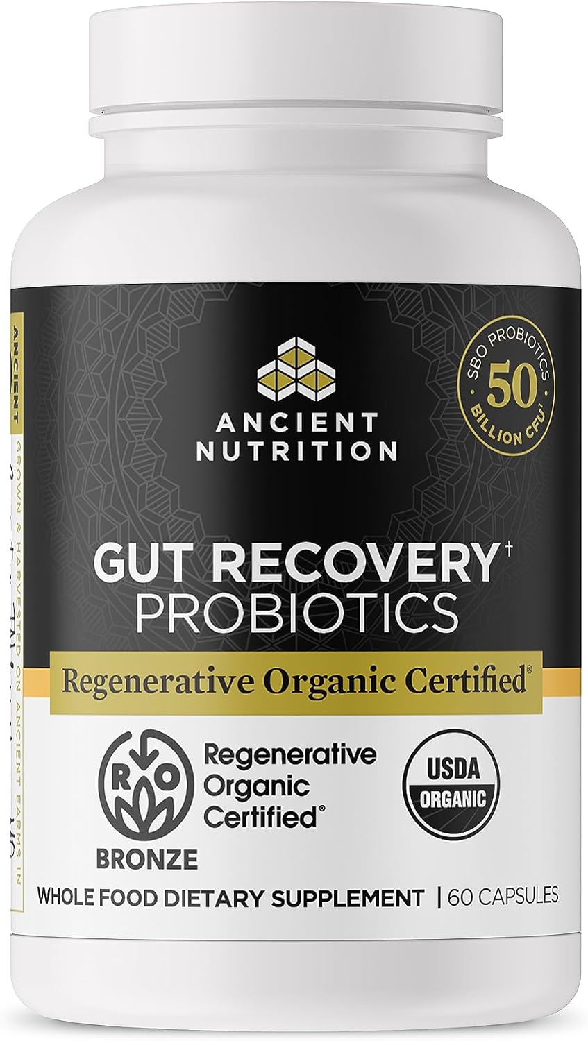 Ancient Nutrition Regenerative Organic Certified Probiotics, Extra Strength, 50 Billion CFU, 60 Capsules - görsel 7