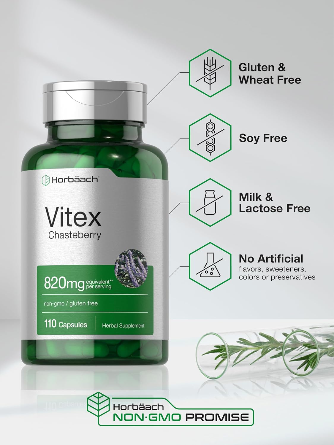 Horbäach Vitex Berry – Chasteberry Food Supplement for Women (110 Capsules) - görsel 5