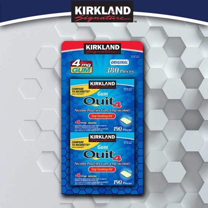 Kirkland Signature Nicotine Polacrilex Gum, 4 mg, Original Flavour, 380 Pieces