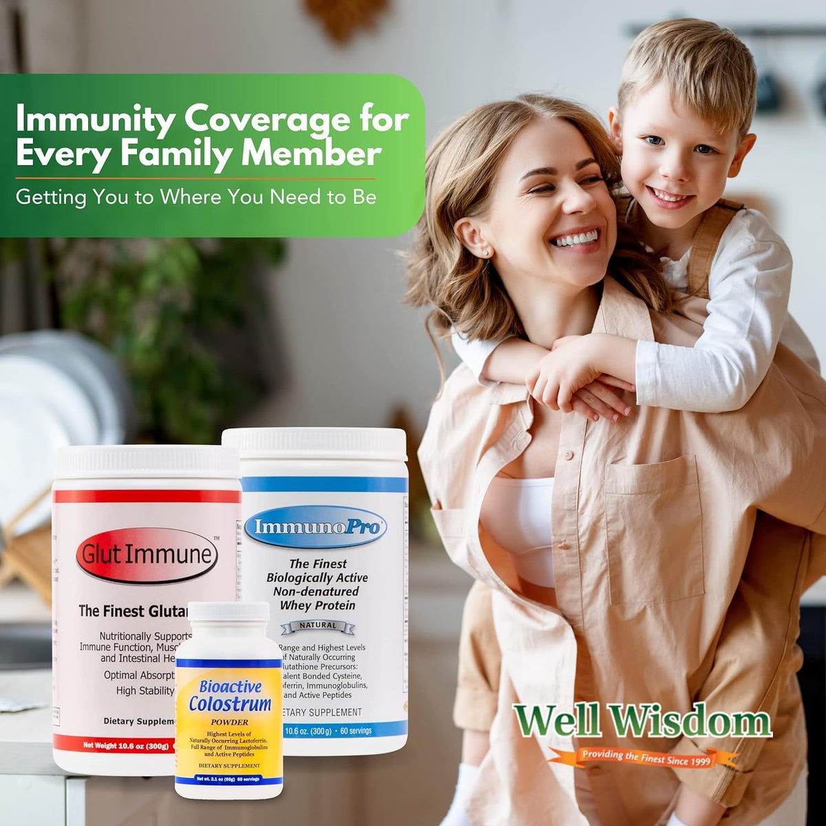 Well Wisdom Glut Immune - Covalent Bonded Glutamine Powder, Dairy-Free, 300g (60 Servings) - görsel 6