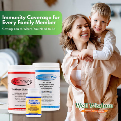 Well Wisdom Glut Immune - Covalent Bonded Glutamine Powder, Dairy-Free, 300g (60 Servings)