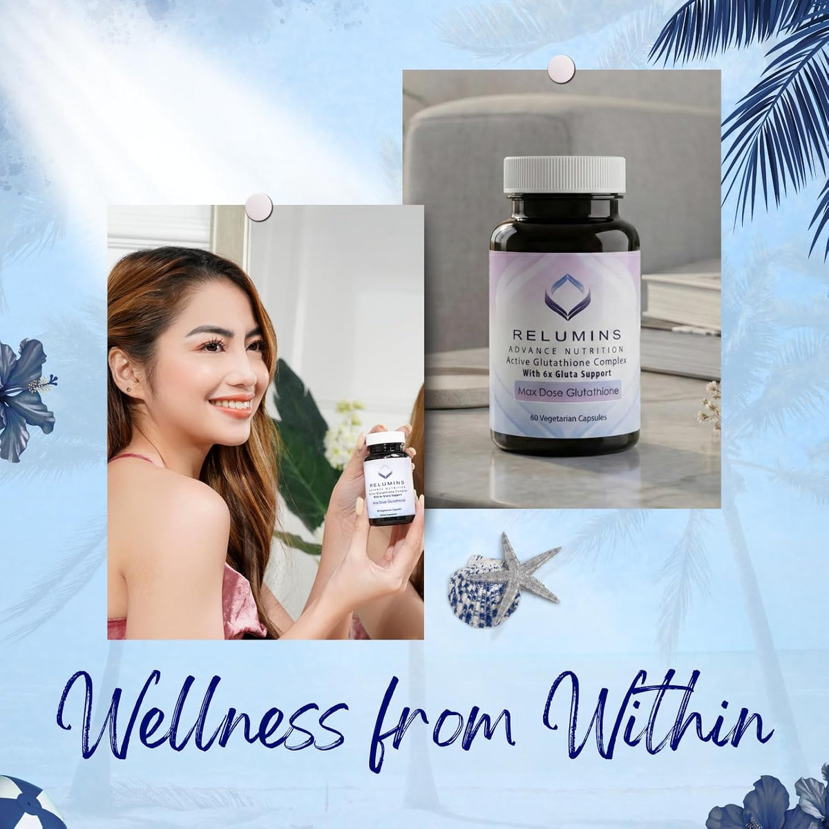 Relumins Advance White Active Glutathione Complex - Max Dose 900mg Glutathione with 6X Boosters, ALA & NAC - 60 Capsules (30 Servings) - görsel 2