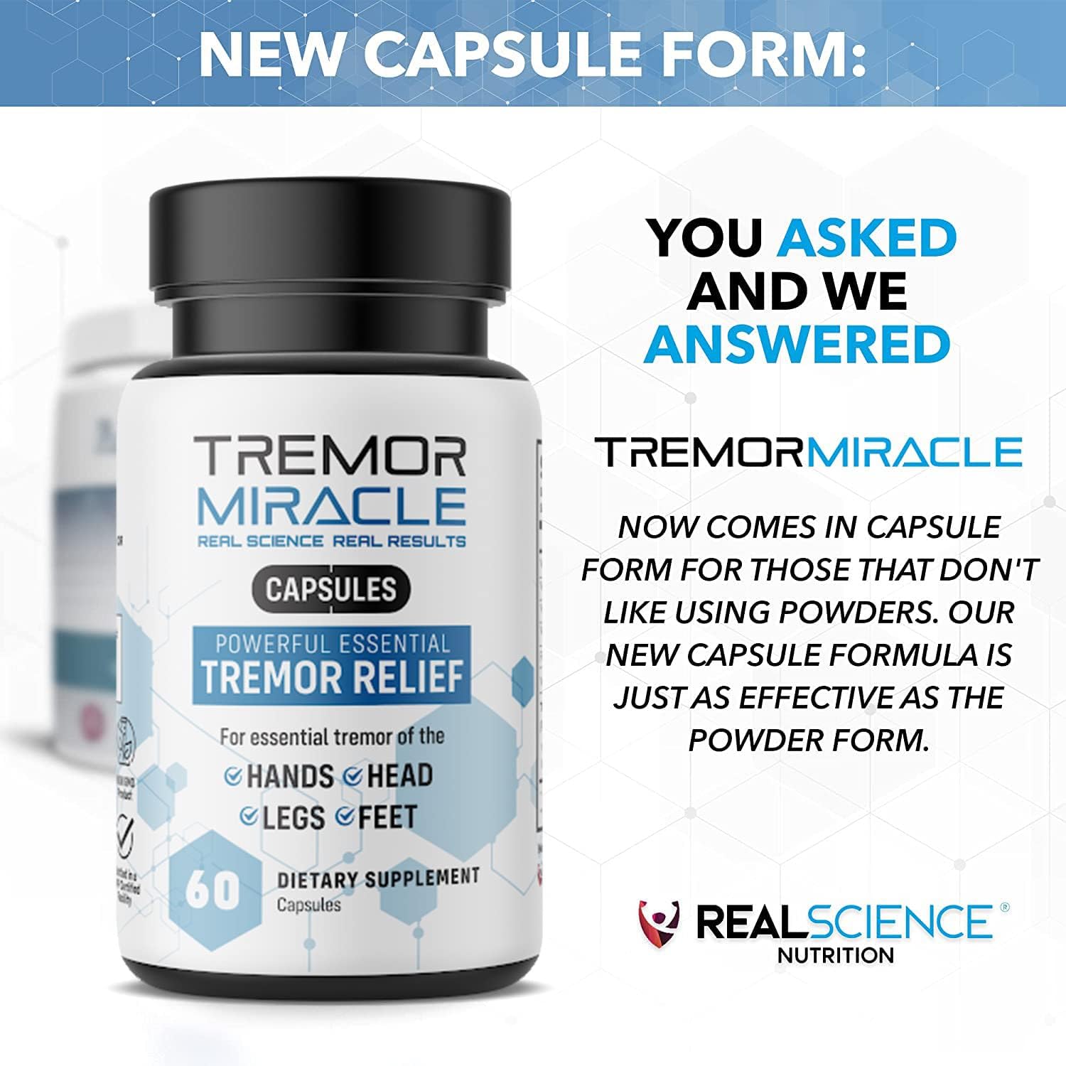 Real Science Tremor Support Capsules – Tremor Relief Supplement with GABA and Vitamins for Nervous System Support – Made in USA, 60 Capsules - görsel 4