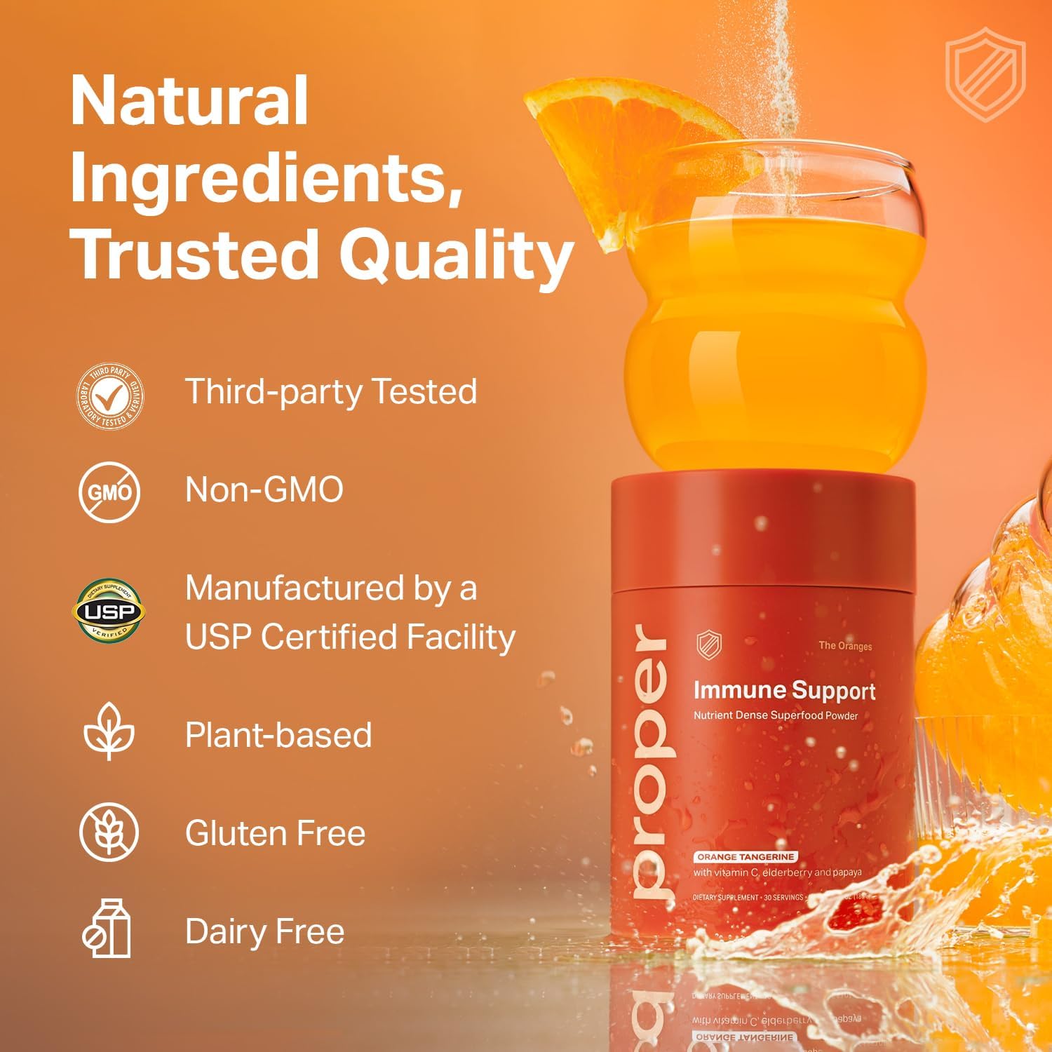 Proper, The Oranges Nutrient-Dense Superfood Powder for Immune Function & Digestive Health - Elderberry, Vitamin C, Zinc & Echinacea Supplement Complex Enhanced with Probiotic Digestive Blend - görsel 6