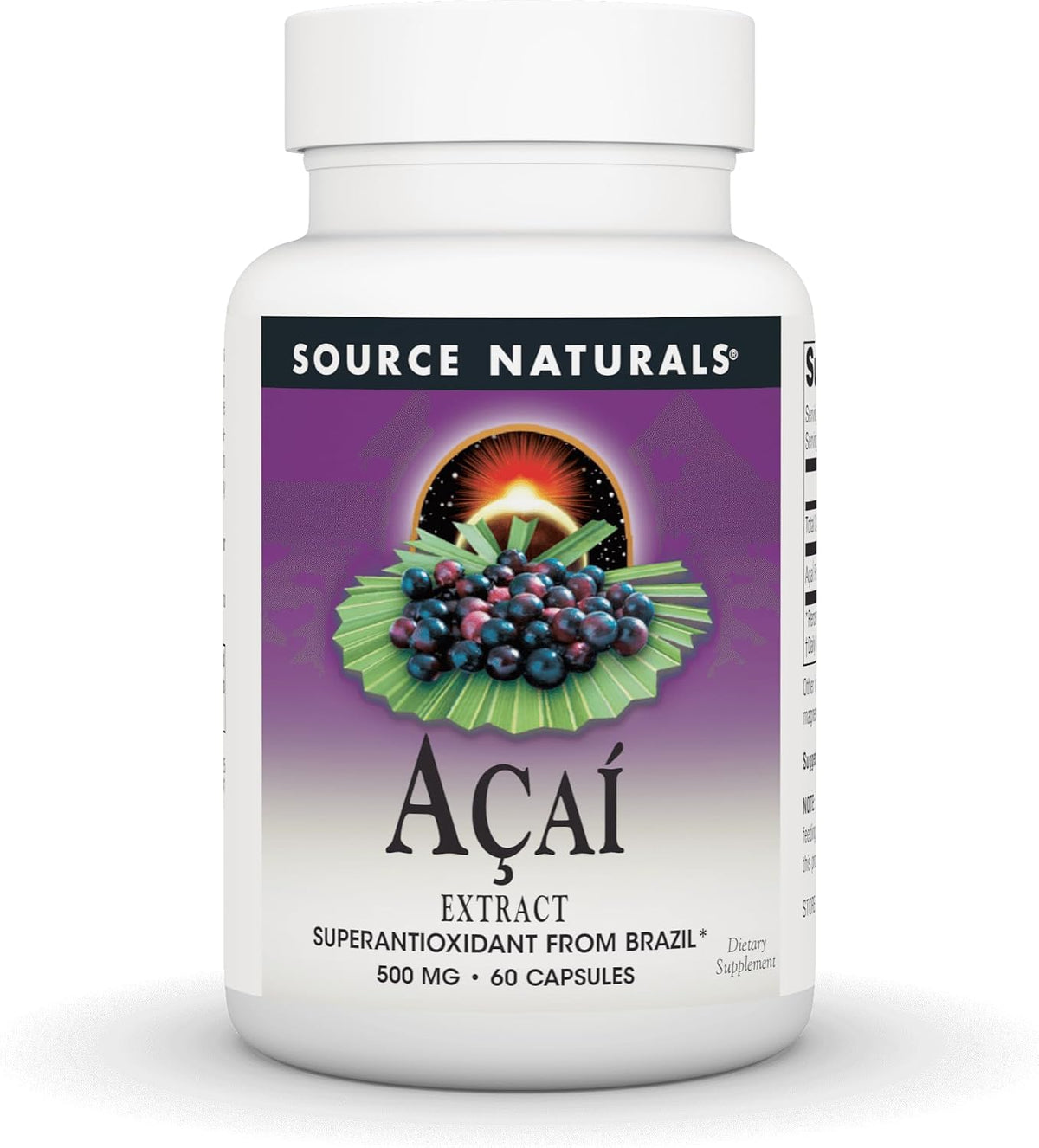 Source Naturals Acai Extract, Super Antioxidant from Brazil – 500 mg – 60 Capsules - görsel 1