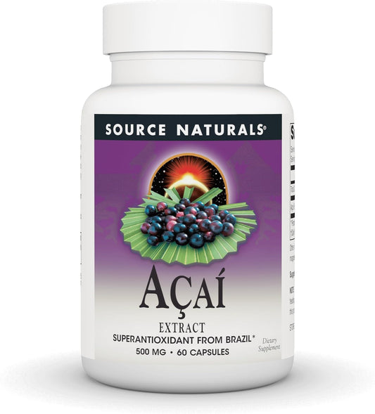 Source Naturals Acai Extract, Super Antioxidant from Brazil – 500 mg – 60 Capsules